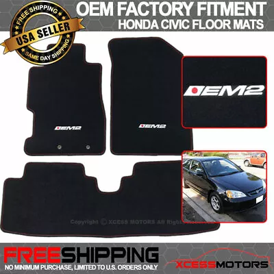 Fits Custom Logo 01-05 Honda Civic OE Factory Floor Mats Front Rear • $47.99