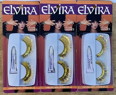 New Sealed ELVIRA MISTRESS OF THE DARK Gold Costume Lashes - 3 Sets - Halloween • $9.95