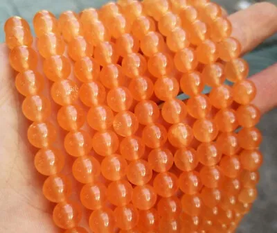 6mm Orange Chalcedony Lab Round Beads Aaa+++ • $0.99