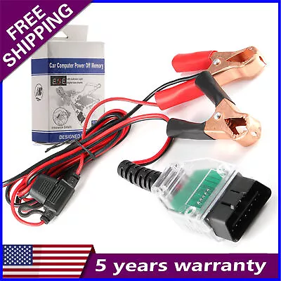 Alligator Clip OBD2 Connector Car ECU Memory Saver 12V Battery Replace Tool • $9.99