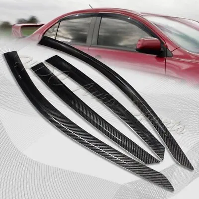 For 08-17 Mitsubishi Lancer EVO X Real Carbon Fiber Sun Shield Window Visor 4PCS • $128.99