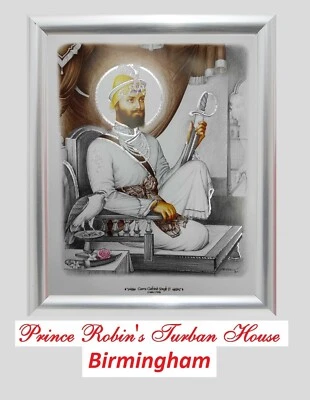 £22.99 • Buy Sikh Gurus Photos In SHINY SILVER Frame 10 Gurus Picture In 2 BIG SIZES