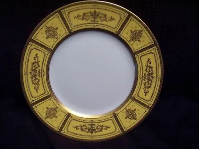 Minton Encrusted Raised Gold Yellow Dinner Plate In Good Condition 10 5/8  • $99.99