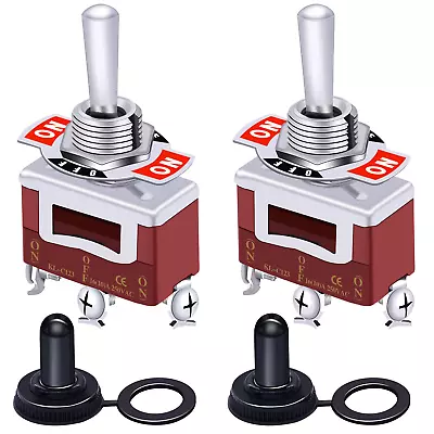 Taiss 2Pcs Momentary Toggle Switch SPDT (On)-Off-(On) 12V 3 Terminal 3 Position  • $15.28