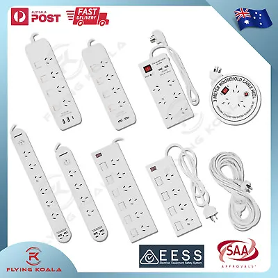 4/6 Outlets Powerboard Overload Protection Surge Protector Power Strip With Cord • $43.99