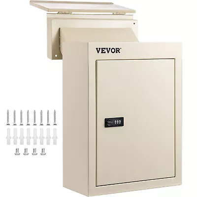 VEVOR Through-the-Wall Mailbox Letter Drop Box Adjustable Chute Rainproof Beige • $53.99