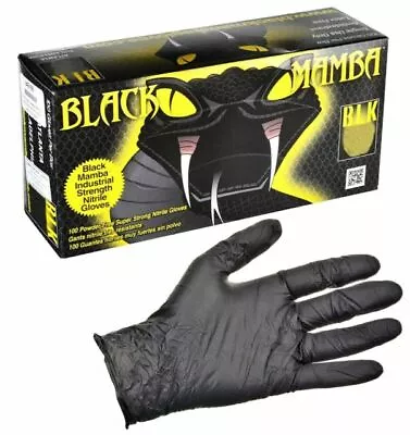 BLACKMAMBA Workshop Nitrile Gloves Size XL - Black (100 Pack) • $17