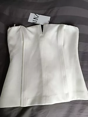 Ladies Zara NWT Off White Boned Corset Bustier/bodice Size XS • £3.99