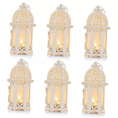  6 Pcs Moroccan Style Candle Lantern - Small Sized 6 Pcs Small Size White • $55.48