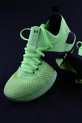 Under Armour Project Rock 4 Men’s Size 10 Shoe Training NEON GREEN Black No LID • $59.95