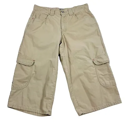 Vtg 80s 90s Z. Cavaricci Work Wear Khaki Tan Cargo Baggy Shorts Sz 7 Inseam 17  • $31.48