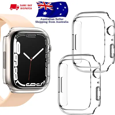 $3.99 • Buy For Apple Watch IWatch S7 654321 Clear Case Cover 38~41 45mm Hard PC Edge Bumper