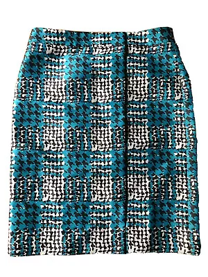 J.Crew Skirt Women’s 6 Herringbone Printed Pencil Turquoise Brown Sample • $56.77