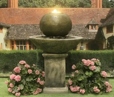 £412.51 • Buy Pation Ball Fountain On Classic Plinth Water Feature Stone Garden Ornament