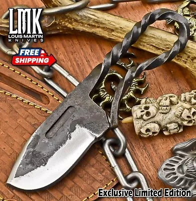 Hand Crafted Rail Road Knife D2 Tool Steel Carbon Engraving Hiking Minature • $0.99