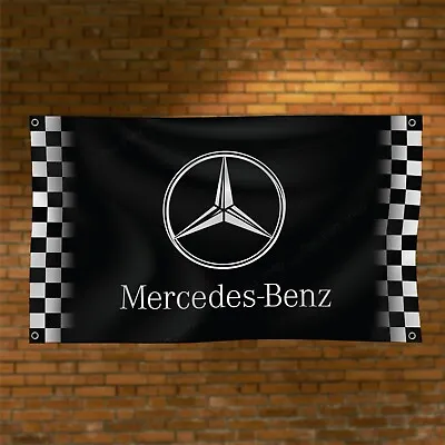 Mercedes AMG Flag 3x5 Ft Checkered Banner Car Racing Show Garage Wall Decor • $14.95