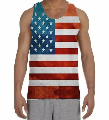 £16.99 • Buy American Stars And Stripes Men's All Over Vest Tank Top - Patriotic Flags