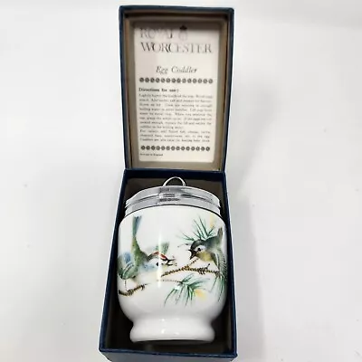 Vintage Antique Royal Worcester Egg Coddler Cup Floral Bird Flowers England • $37.33