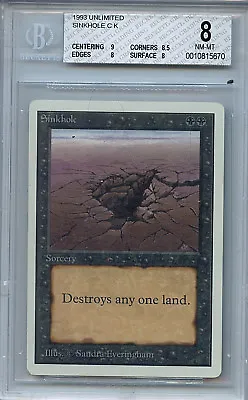 MTG Unlimited Sinkhole Magic WOTC BGS 8 NM-MT Mint Magic  Card Amricons 5670 • $89.99