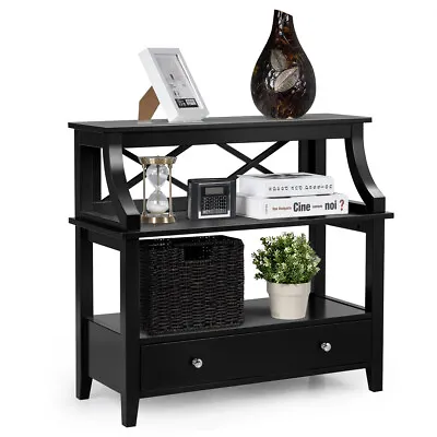$119.95 • Buy Giantex Console Table 3-Tier Storage Shelf End Table Sofa Side Table W/Drawer