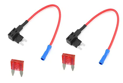 2 X 12V Add A Circuit Piggy Back Fuse Adapter Tap Mini Blade Fuse Holder 10Amp • £3.79