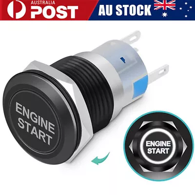 12V Engine Start Switch Waterproof Car Push Button Ignition Starter Black AU • $13.94