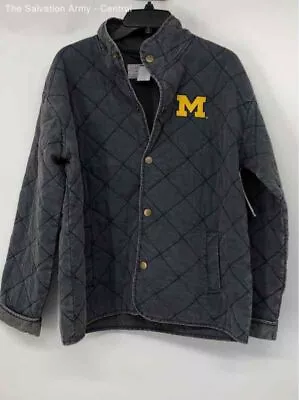 Boxercraft Mens Gray Cotton Michigan Wolverines College-NCAA Quilted Jacket M • $7.99
