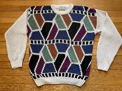 Vtg 90s Concrete Mix Mr. Rogers Bill Cosby Knit Sweater Size M • $34.99