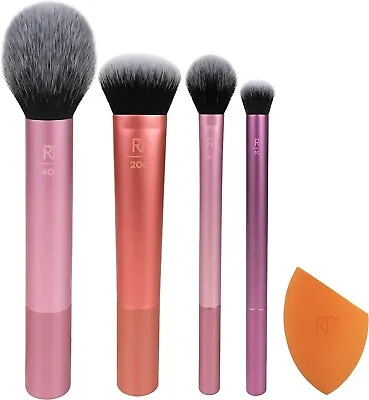 REAL TECHNIQUES 5 Count Everyday Essentials Makeup Brush Complete Face Set • $21.20