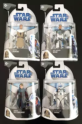 Star Wars Black Series Clone Wars 4 Figures Echo Obi-Wan Anakin Skywalker Hawk • $449.90