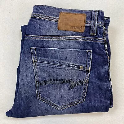 Mavi Mens Zach Low Rise Straight Leg Jeans Medium Wash 36x36 • $35.99