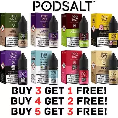 POD SALT Nic Salts E Liquid 10ml Shot 50/50 Vape Juice 11mg 20mg All Flavours • £3.49