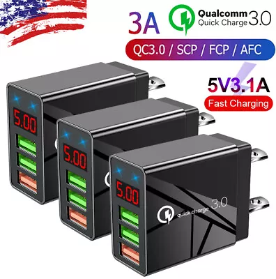 3PACK 3 Port Fast Quick QC 3.0 USB Hub Wall Charger Power Charge Adapter US Plug • $9.69