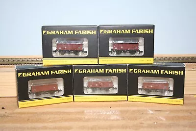 Graham Farish N Gauge 5x Cattle Wagons In BR Bauxite (Late Period) 373-262 • £24.99