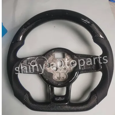 Real Carbon Fiber Leather Steering Wheel For VW Golf R Mk7 Mk7.5 GTI GLI GTD • $820