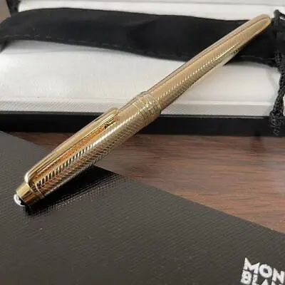 New Authentic Montblanc Meisterstuck Rollerball Pen Gold Wavy Shape Metal 163P • $95