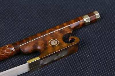 Violin Bow 4/4 Full Size Snakewood Straight With Nice Shell Inlay AAA Bow Hair • $59.80