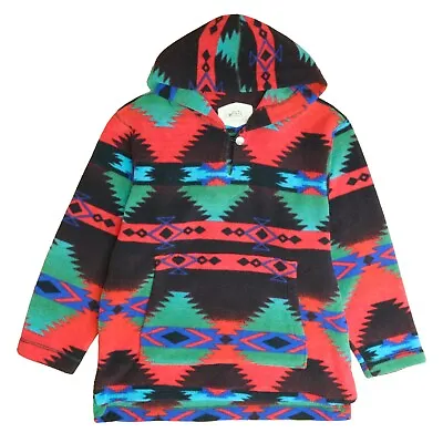 Vintage Woolrich Aztec Southwestern Pullover Fleece Hoodie Jacket Size XL • $42.50