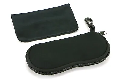 £4.99 • Buy GLASSES SOFT CASE WITH LENS CLOTH Travel Set Reading Sunglasses Neoprene Pouch