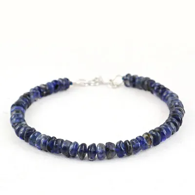 8  Inches Long 75.00 Cts Natural Untreated Blue Tanzanite Beads Bracelet (DG) • £23.16