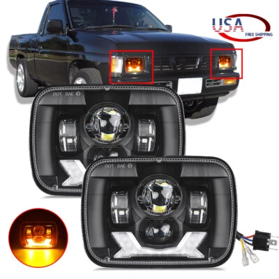 $59.88 • Buy For Nissan Pickup Hardbody 240SX D21 NX 7x6  LED Headlight DRL Amber Turn Light