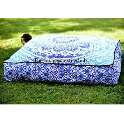 Large Ombre Indian Square Floor Pillow Meditation Cushion Cover Ottoman Pouf FBB • $19.74