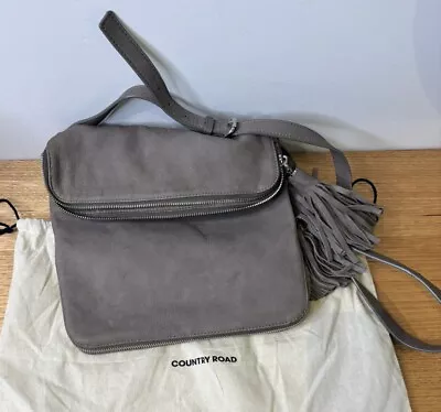 Country Road Handbag Ivey Tassle Sling Crossbody Grey Tag $279 Dustbag Great Bag • $155