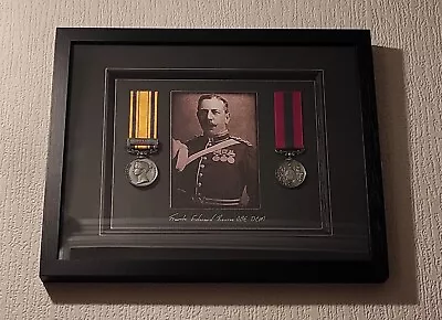 Framed Rourke's Drift Medal Display Frank Bourne OBE DCM • £85