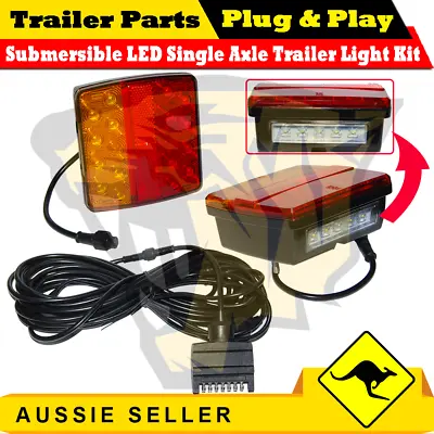 $79 • Buy 2x18 LED Submersible Single Axle Trailer Light Kit Plug & Play Jetski Tinny Boat