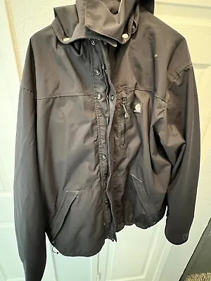 CARHARTT Waterproof Breathable Rain Jacket XL Tall Coat Shoreline Work J162 • $49.50