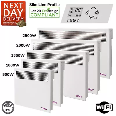 Electric Heater Wi-fi Smart Radiator Timer 500w - 2500w Wall Hung TESY • £84.99