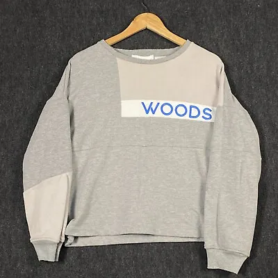 Viktoria & Woods Womens Pullover Jumper Sweater Grey Sz 8 Colour Block Spellout • $51