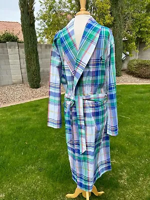 Polo Ralph Lauren Wrap Robe Men S/M Multi Plaid Lightweight Woven Cotton $80 NWT • $32.95