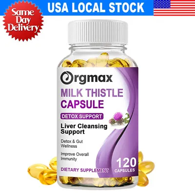 Organic Vitamin Milk Thistle Extract 120 Capsules Extra Strength Liver Cleanse • $13.79